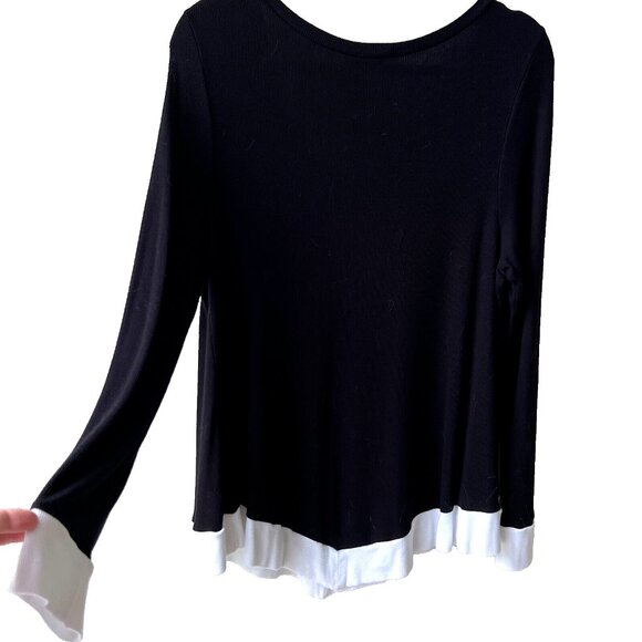 INC Womens Black Chevron Contrast Trim Pullover Tunic Sweater Top XXL BHFO 1313 - Picture 10 of 16